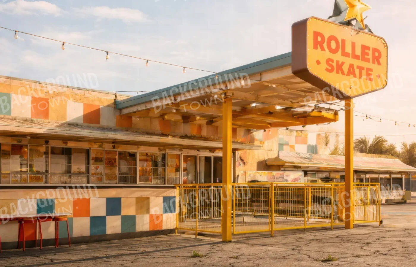 Vintage Rink 14’x9’ UltraCloth (168 x 108 inch) Backdrop