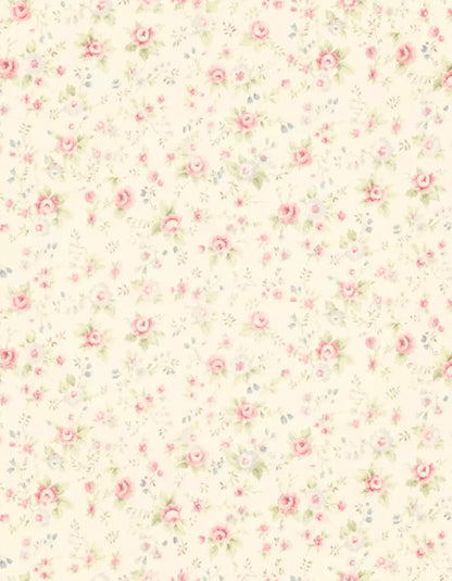 Vintage Rosie Cream 6’X8’ Fleece (72 X 96 Inch) Backdrop