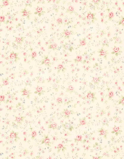 Vintage Rosie Cream 6’X8’ Fleece (72 X 96 Inch) Backdrop