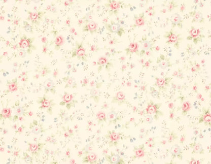 Vintage Rosie Cream 8’X6’ Fleece (96 X 72 Inch) Backdrop