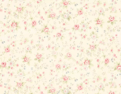 Vintage Rosie Cream 8’X6’ Fleece (96 X 72 Inch) Backdrop