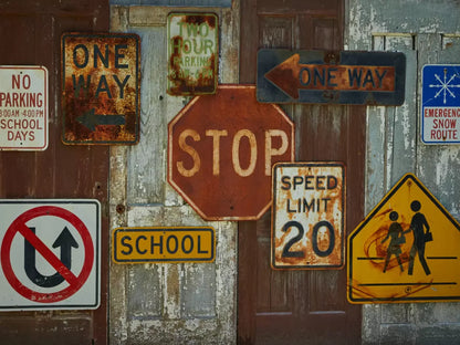Vintage Signs 10’X8’ Fleece (120 X 96 Inch) Backdrop