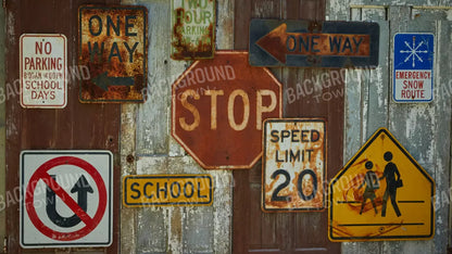 Vintage Signs 14’X8’ Ultracloth (168 X 96 Inch) Backdrop