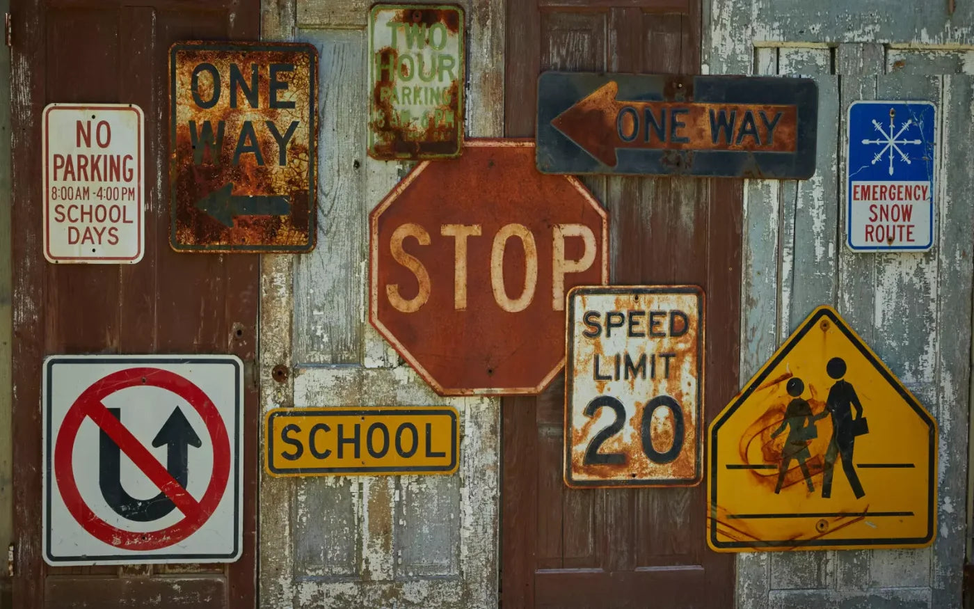 Vintage Signs 14’X9’ Ultracloth (168 X 108 Inch) Backdrop