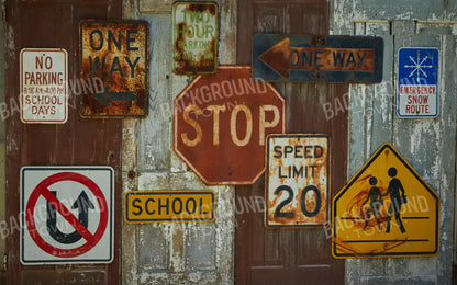 Vintage Signs 14’X9’ Ultracloth (168 X 108 Inch) Backdrop