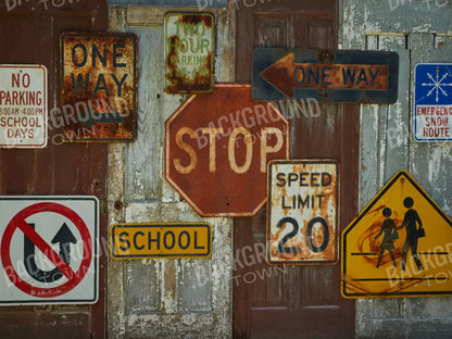 Vintage Signs 6’8’X5’ Fleece (80 X 60 Inch) Backdrop