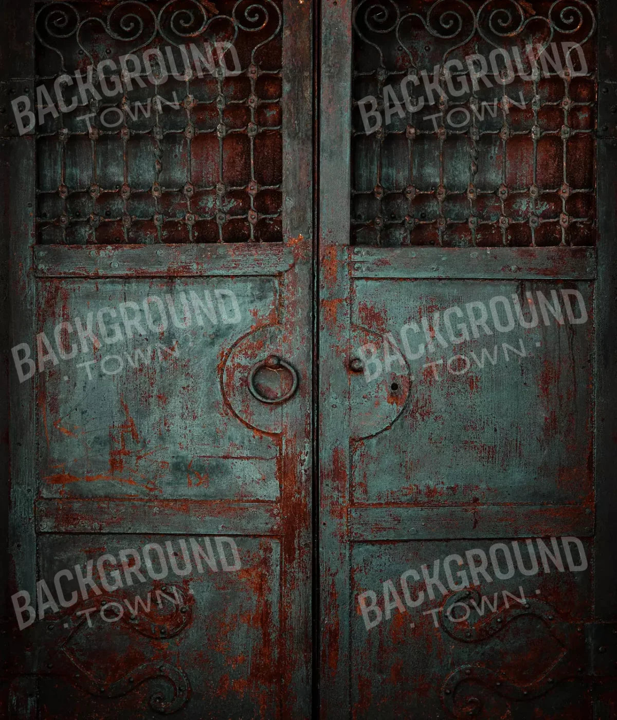 Vintage Teal Door 10’X12’ Ultracloth (120 X 144 Inch) Backdrop