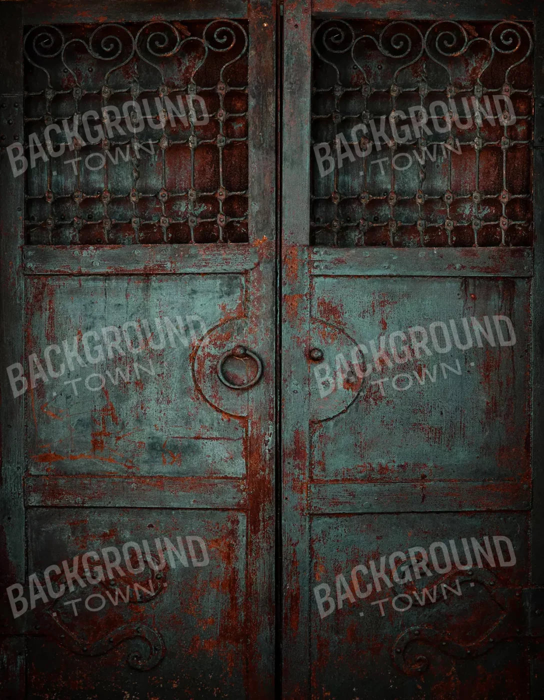 Vintage Teal Door 6’X8’ Fleece (72 X 96 Inch) Backdrop