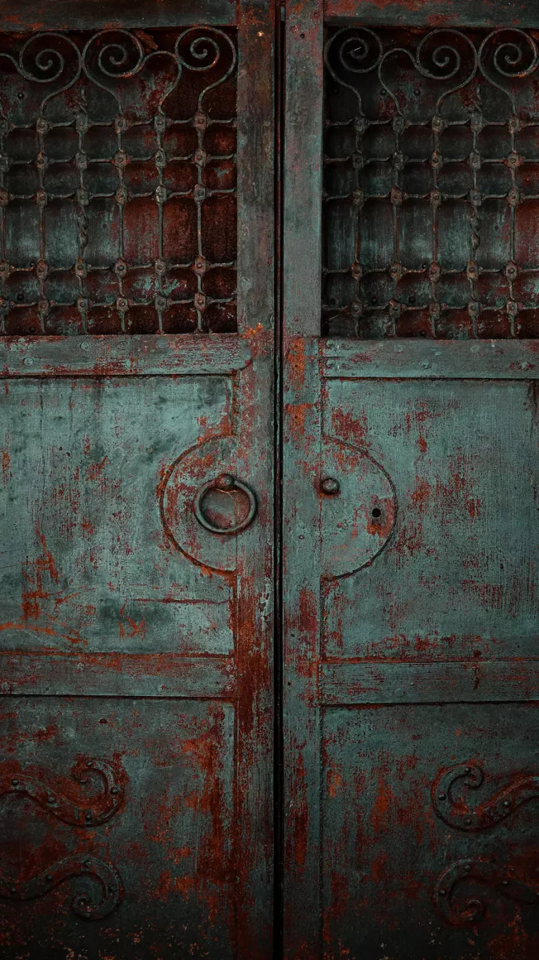 Vintage Teal Door 8’X14’ Ultracloth (96 X 168 Inch) Backdrop