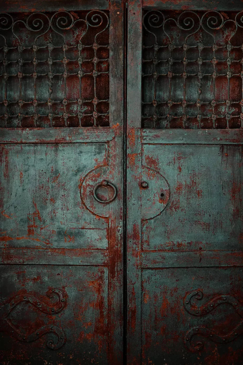 Vintage Teal Door Backdrop