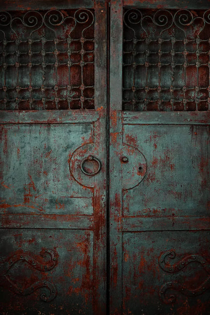 Vintage Teal Door Backdrop