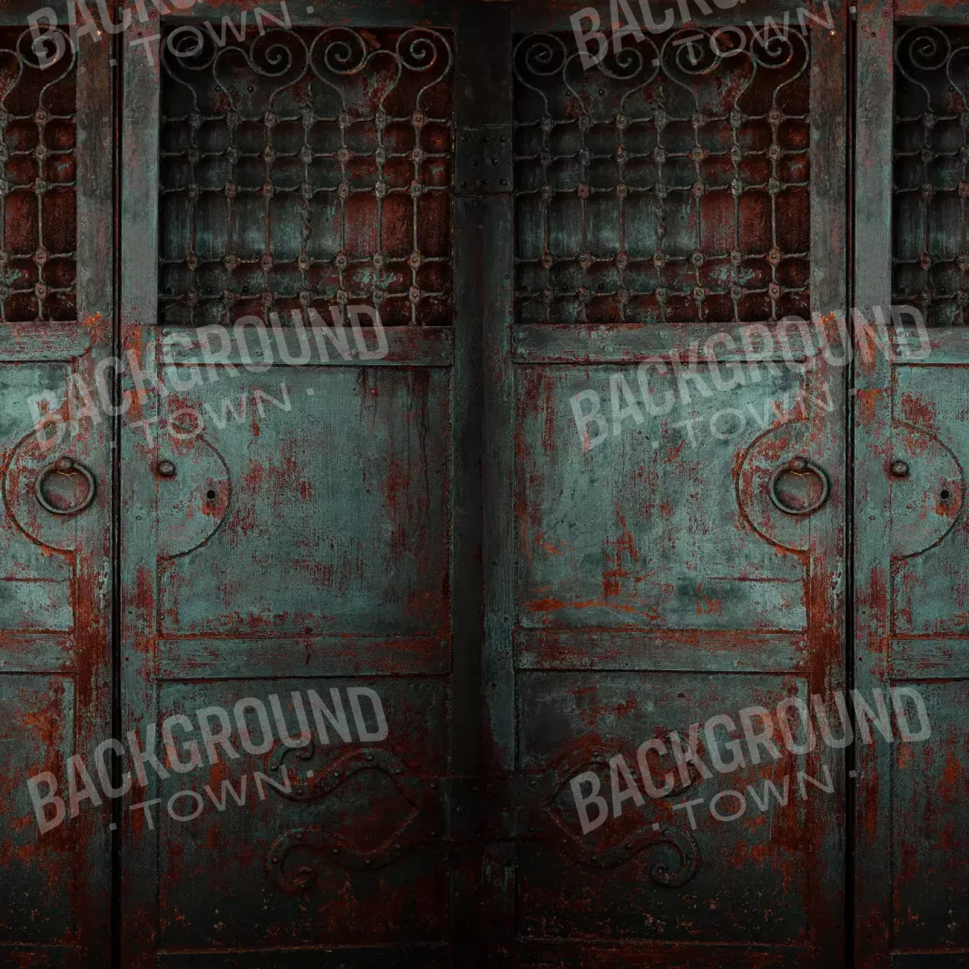 Vintage Teal Doors 10X10 Ultracloth ( 120 X Inch ) Backdrop