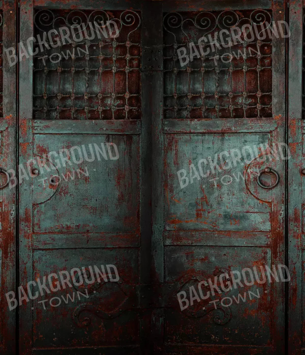 Vintage Teal Doors 10X12 Ultracloth ( 120 X 144 Inch ) Backdrop