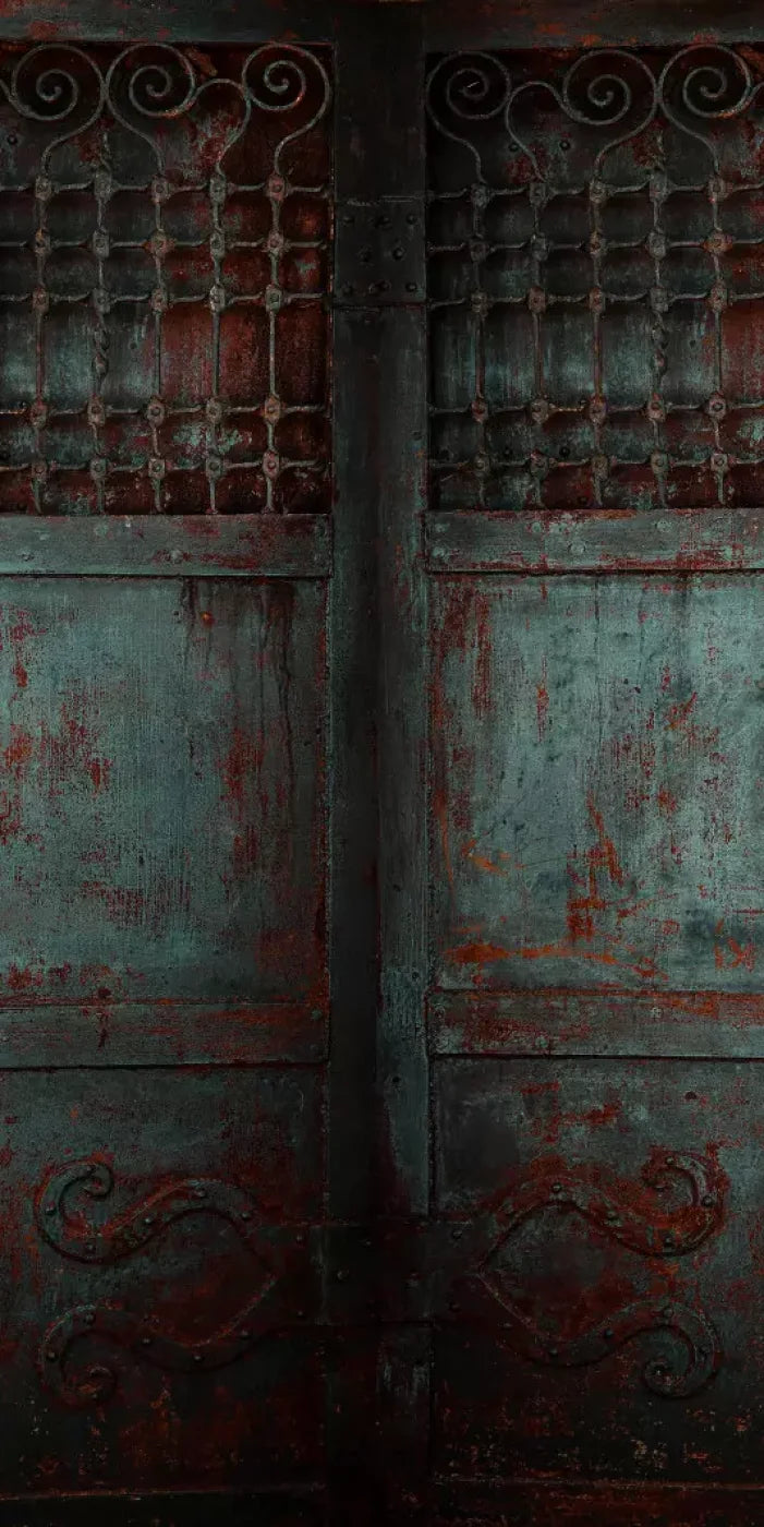 Vintage Teal Doors 10X20 Ultracloth ( 120 X 240 Inch ) Backdrop