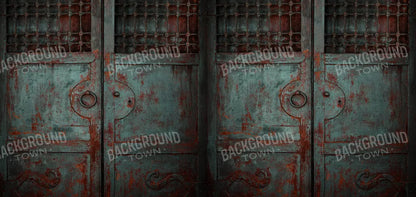 Vintage Teal Doors 16X8 Ultracloth ( 192 X 96 Inch ) Backdrop