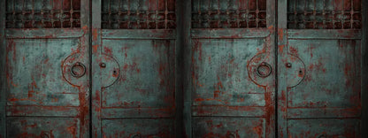 Vintage Teal Doors 20X8 Ultracloth ( 240 X 96 Inch ) Backdrop