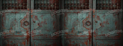 Vintage Teal Doors 20X8 Ultracloth ( 240 X 96 Inch ) Backdrop
