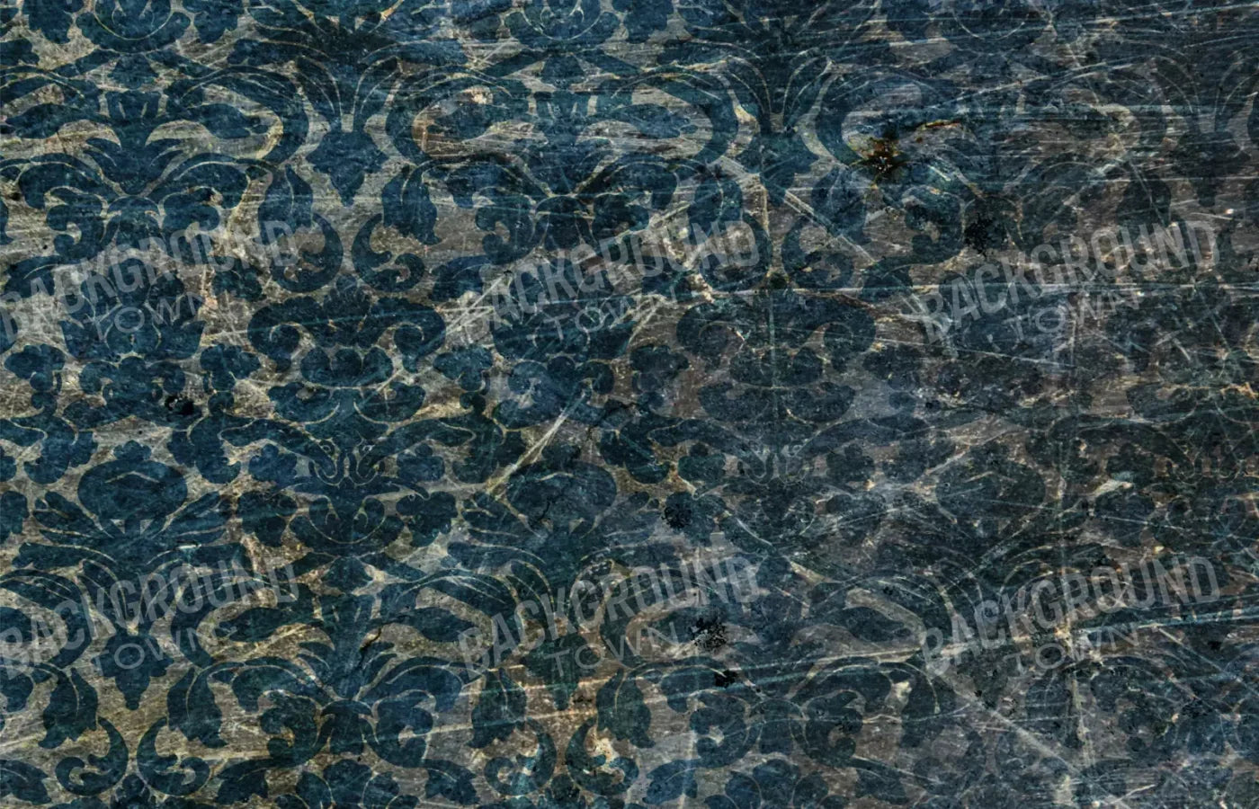 Vintage Wallpaper Blue 12X8 Ultracloth ( 144 X 96 Inch ) Backdrop