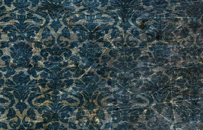 Vintage Wallpaper Blue 12X8 Ultracloth ( 144 X 96 Inch ) Backdrop