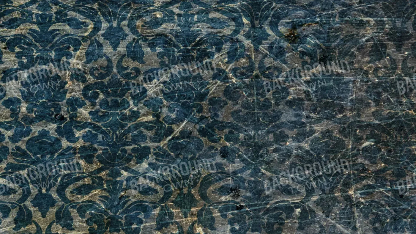 Vintage Wallpaper Blue 14X8 Ultracloth ( 168 X 96 Inch ) Backdrop