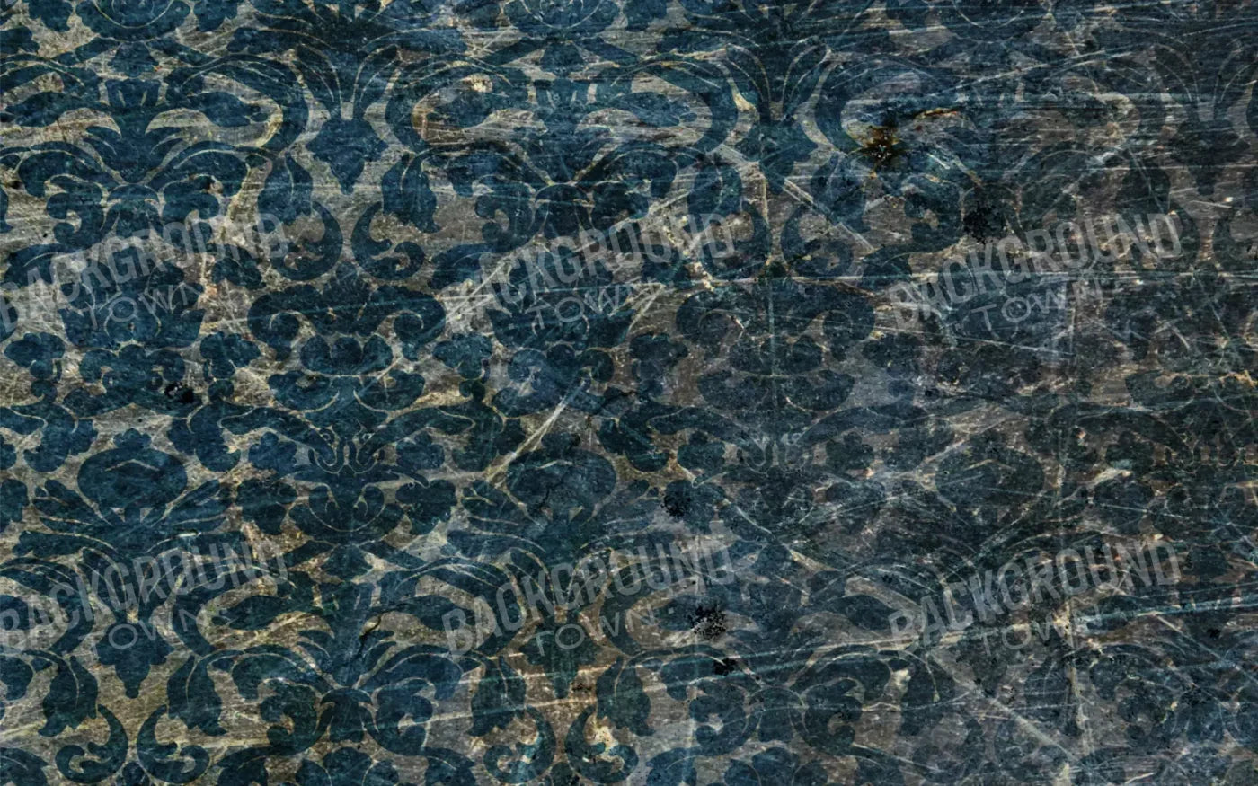 Vintage Wallpaper Blue 14X9 Ultracloth ( 168 X 108 Inch ) Backdrop