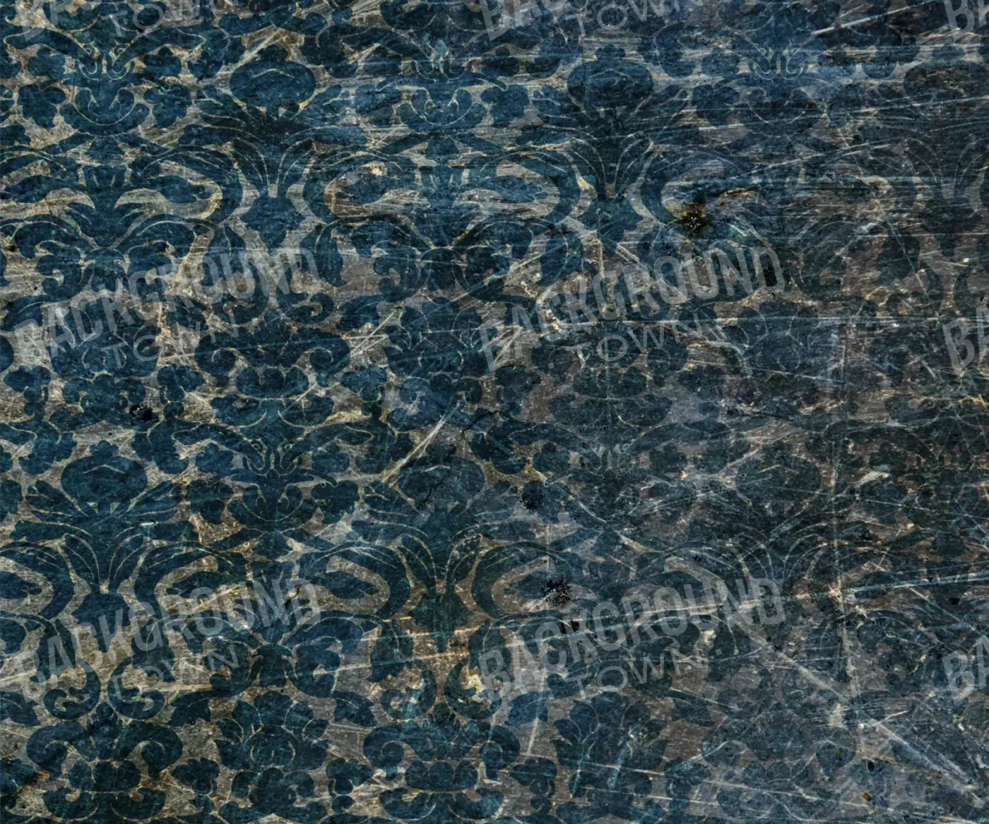 Vintage Wallpaper Blue 5X42 Fleece ( 60 X 50 Inch ) Backdrop