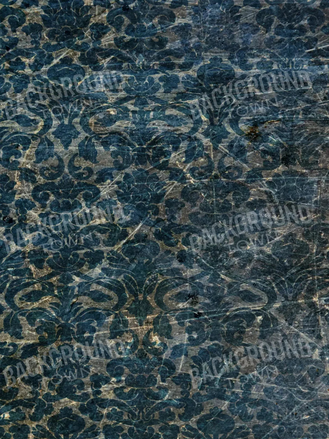 Vintage Wallpaper Blue 5X68 Fleece ( 60 X 80 Inch ) Backdrop