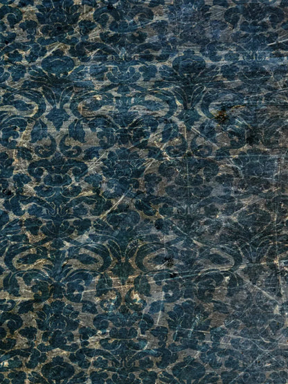 Vintage Wallpaper Blue 5X7 Ultracloth ( 60 X 84 Inch ) Backdrop