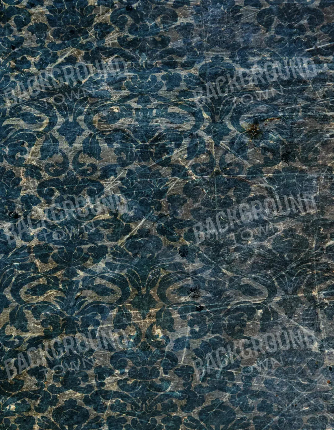 Vintage Wallpaper Blue 6X8 Fleece ( 72 X 96 Inch ) Backdrop