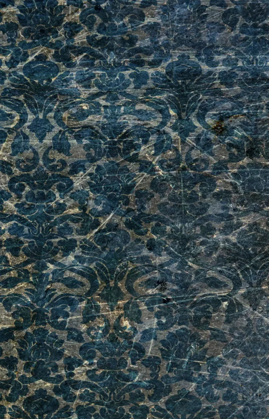 Vintage Wallpaper Blue 8X12 Ultracloth ( 96 X 144 Inch ) Backdrop