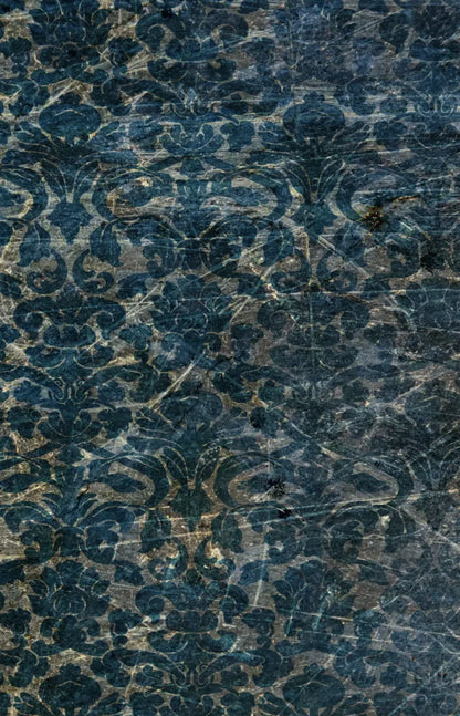 Vintage Wallpaper Blue 8X12 Ultracloth ( 96 X 144 Inch ) Backdrop
