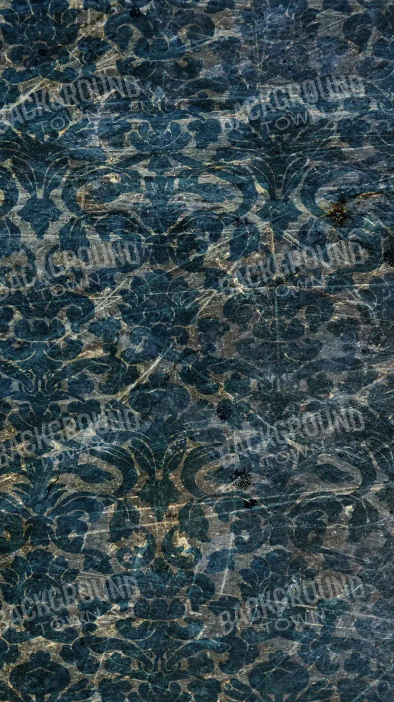 Vintage Wallpaper Blue 8X14 Ultracloth ( 96 X 168 Inch ) Backdrop