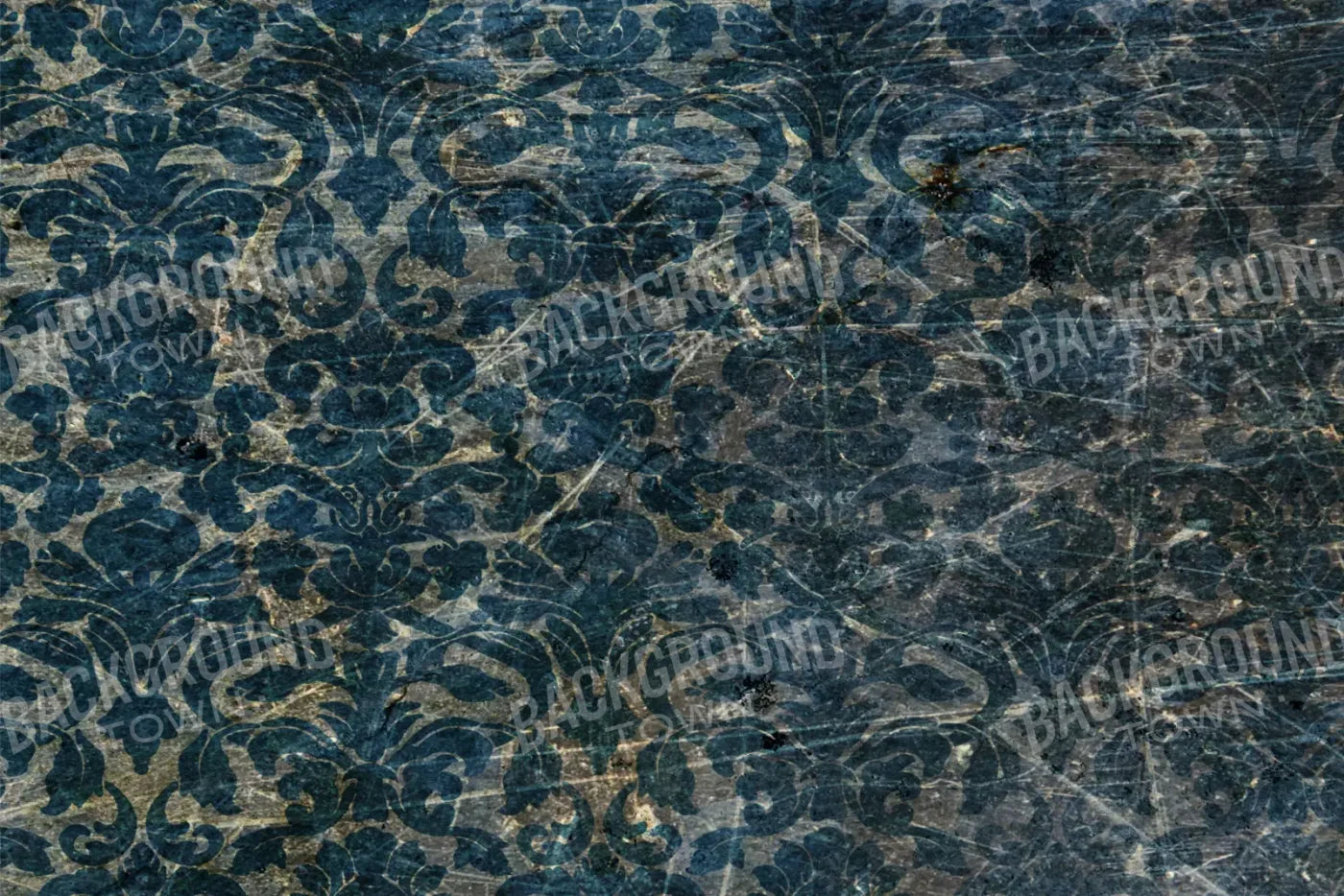 Vintage Wallpaper Blue 8X5 Ultracloth ( 96 X 60 Inch ) Backdrop