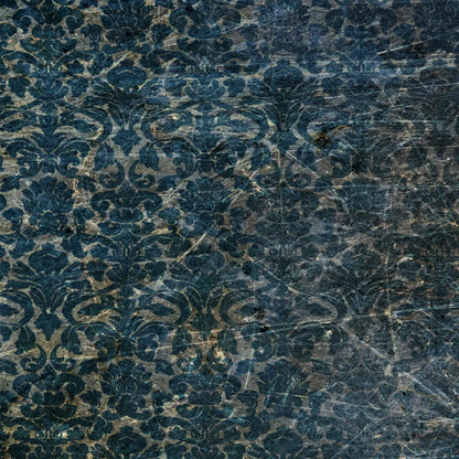 Vintage Wallpaper Blue 8X8 Fleece ( 96 X Inch ) Backdrop