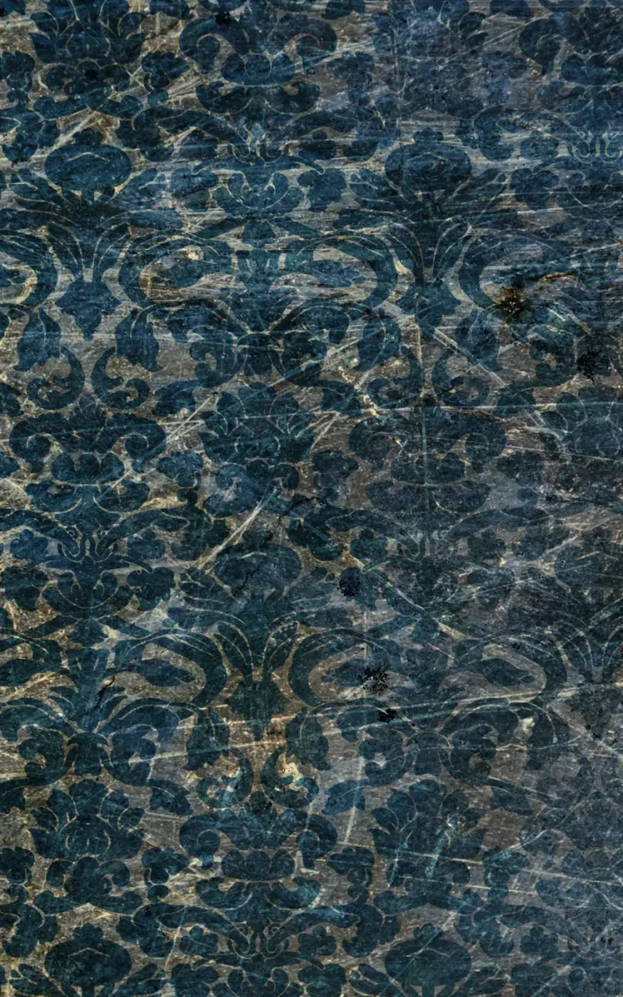 Vintage Wallpaper Blue 9X14 Ultracloth ( 108 X 168 Inch ) Backdrop