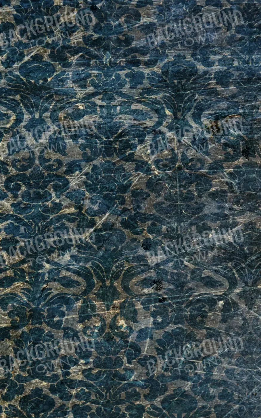 Vintage Wallpaper Blue 9X14 Ultracloth ( 108 X 168 Inch ) Backdrop