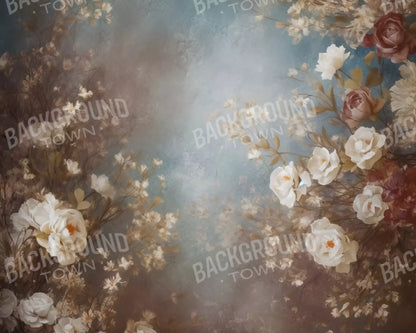 Vintage White Roses 10’X8’ Fleece (120 X 96 Inch) Backdrop