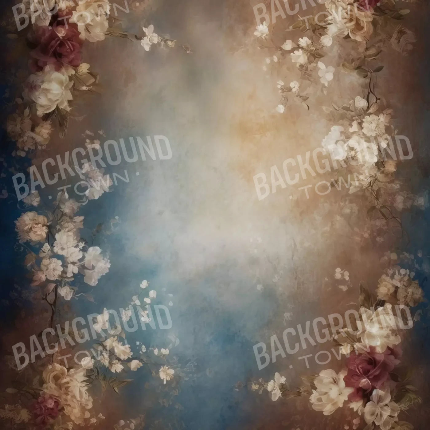 Vintage White Roses Ii 8’X8’ Fleece (96 X Inch) Backdrop