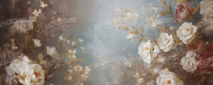 Vintage White Roses 20’X8’ Ultracloth (240 X 96 Inch) Backdrop