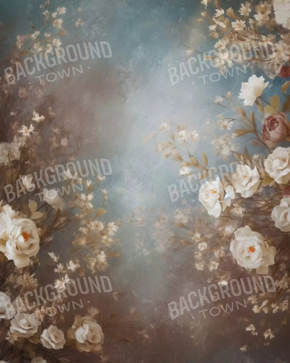 Vintage White Roses 8’X10’ Fleece (96 X 120 Inch) Backdrop