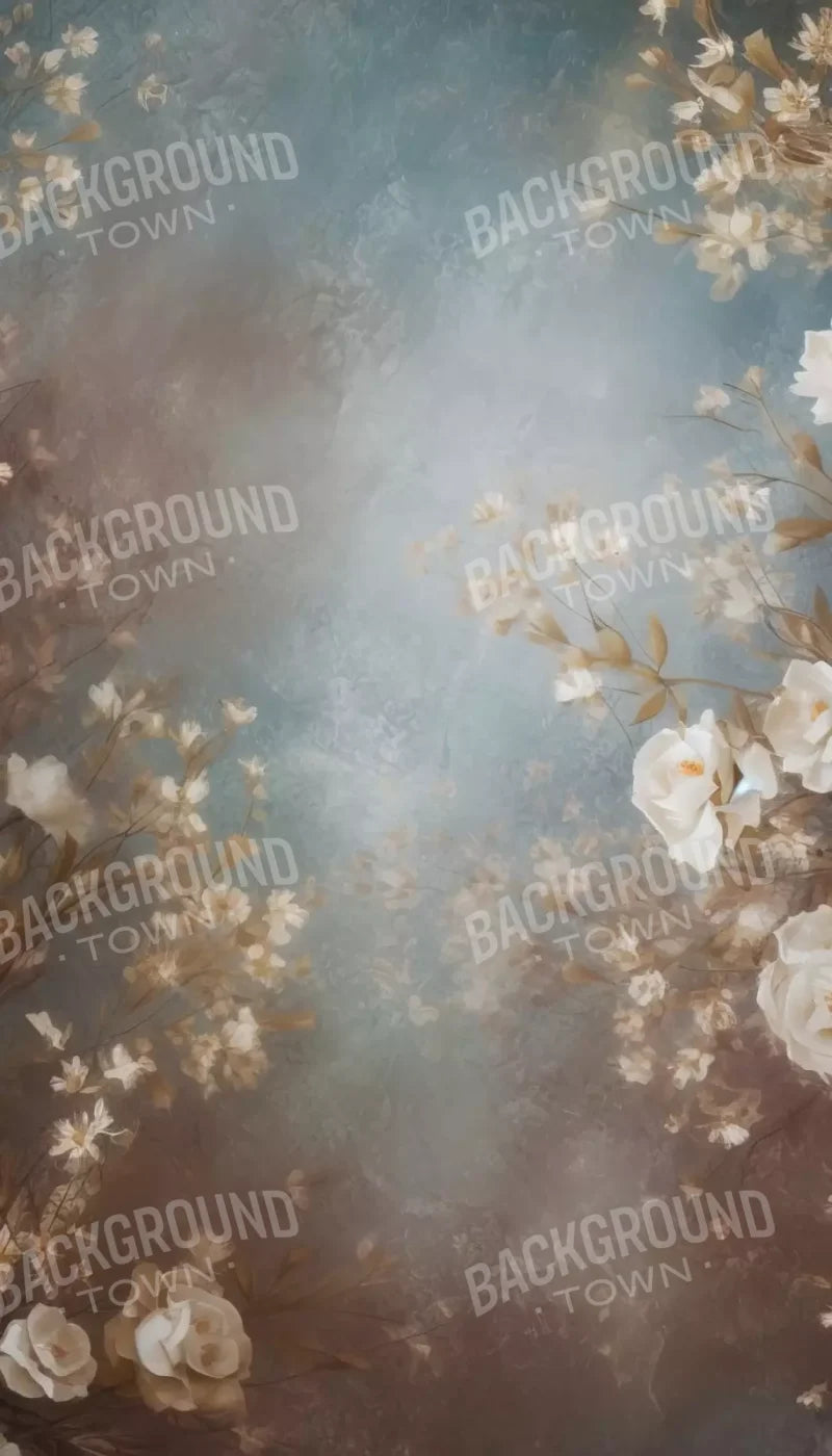Vintage White Roses 8’X14’ Ultracloth (96 X 168 Inch) Backdrop