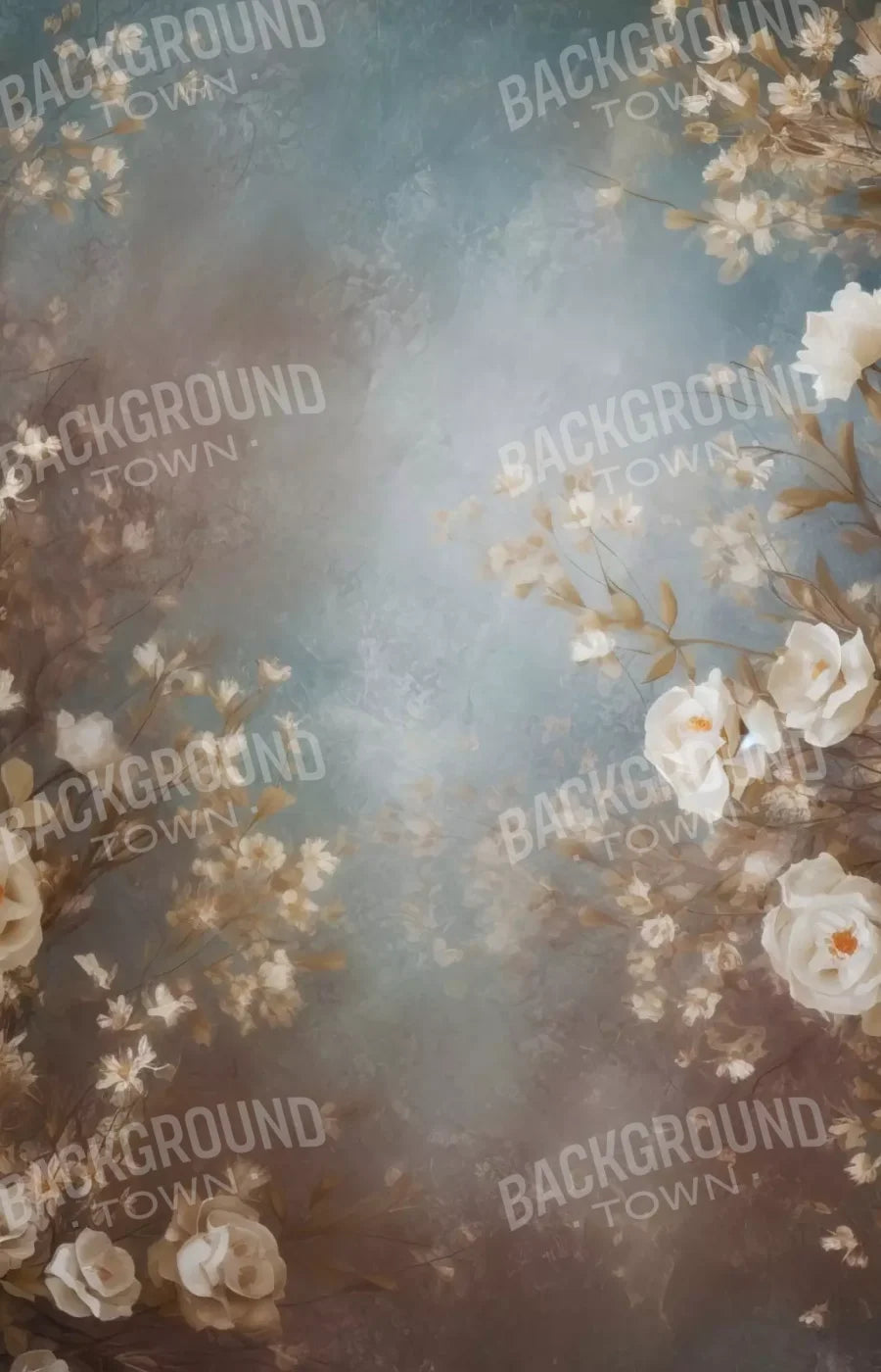 Vintage White Roses 9’X14’ Ultracloth (108 X 168 Inch) Backdrop