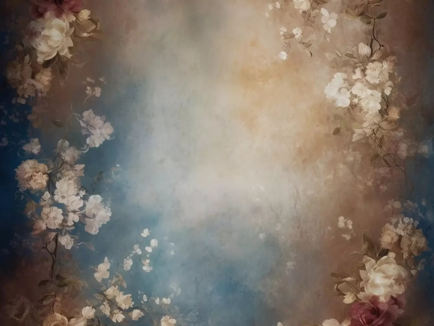 Vintage White Roses Ii 6’8X5’ Fleece (80 X 60 Inch) Backdrop