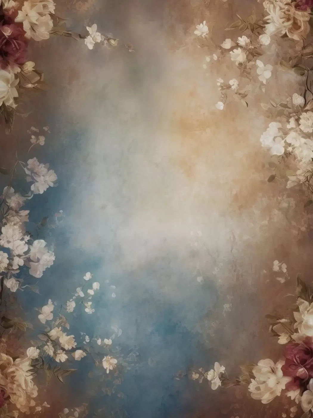 Vintage White Roses Ii 6’X8’ Fleece (72 X 96 Inch) Backdrop