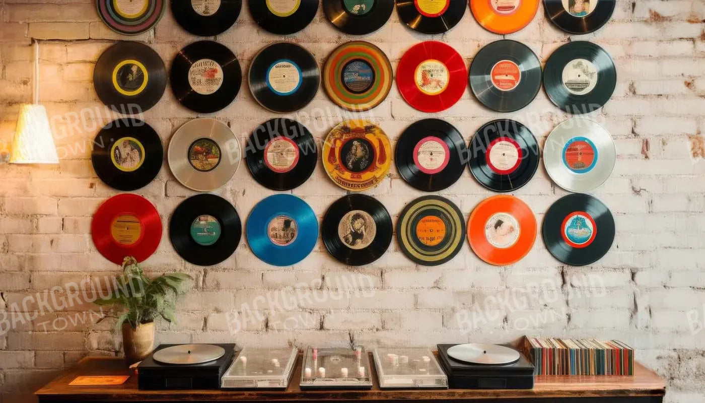 Vinyl Records 14’x8’ UltraCloth (168 x 96 inch) Backdrop