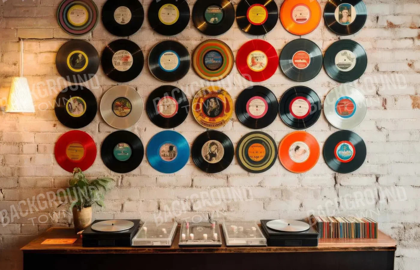 Vinyl Records 14’x9’ UltraCloth (168 x 108 inch) Backdrop