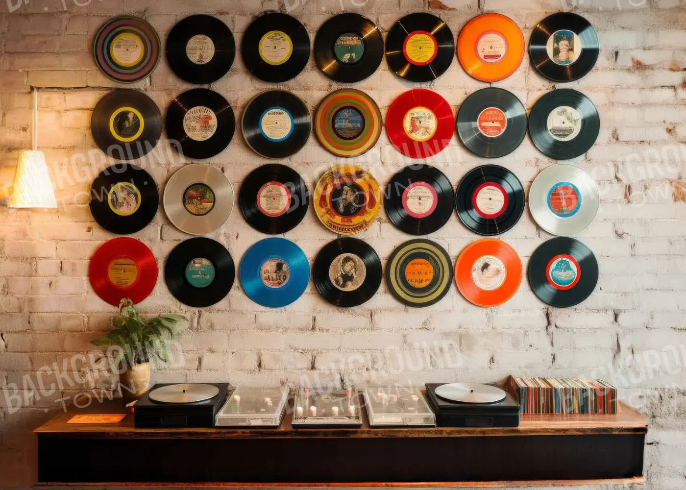 Vinyl Records 7’x5’ UltraCloth (84 x 60 inch) Backdrop