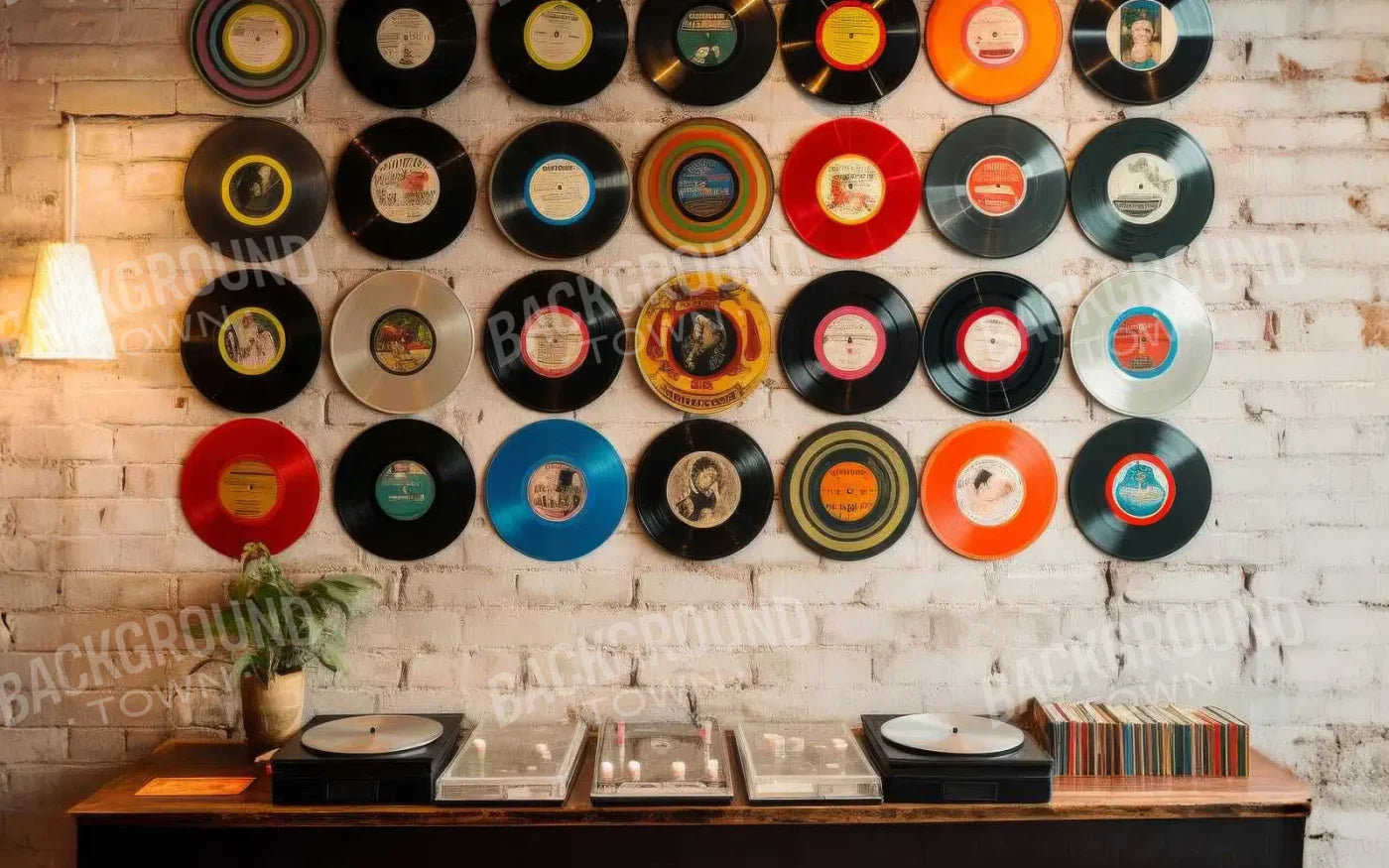 Vinyl Records 8’x5’ UltraCloth (96 x 60 inch) Backdrop