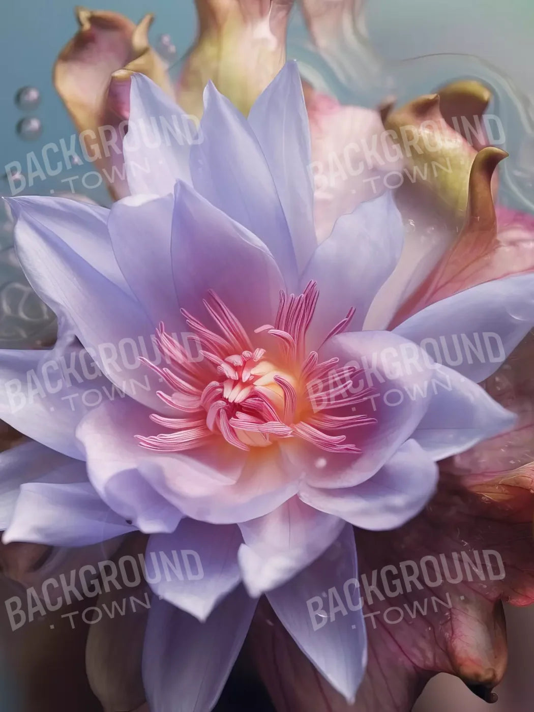 Violet Love Floral 5’X6’8 Fleece (60 X 80 Inch) Backdrop