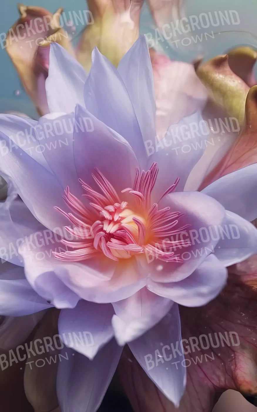 Violet Love Floral 5’X8’ Ultracloth (60 X 96 Inch) Backdrop